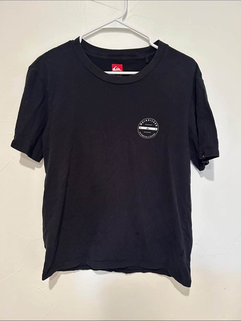 Quiksilver Black Short Sleeve Tee with Small Chest Logo